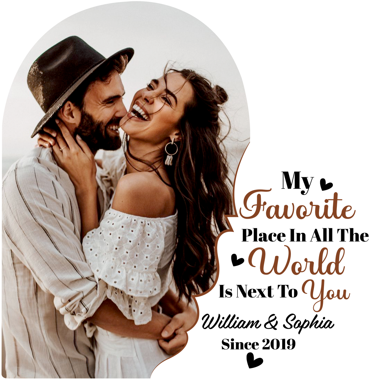 Personalized Couple Custom Photo Picture Gift - Acrylic Heart Plaque - The Shoppers Outlet