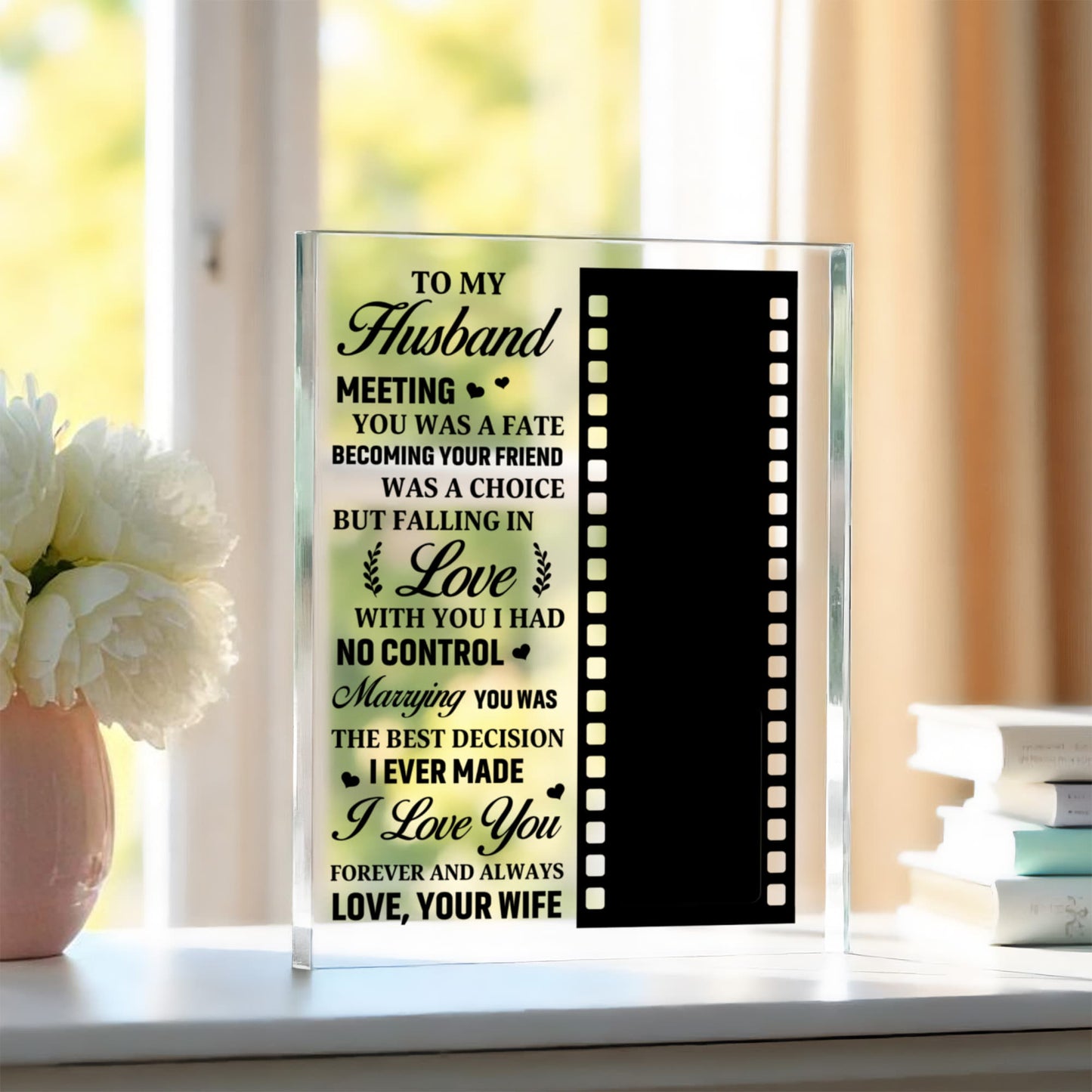 To My Husband - Personalized Film Strip Love Gift from Wife - Acrylic Plaque - The Shoppers Outlet