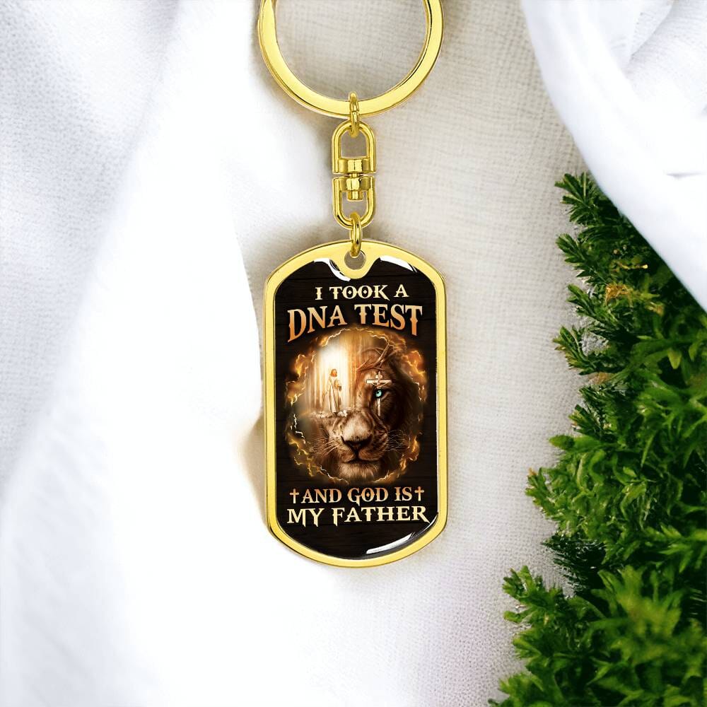 Inspirational - I Took A DNA Test And God Is My Father - Dog Tag Keychain - The Shoppers Outlet