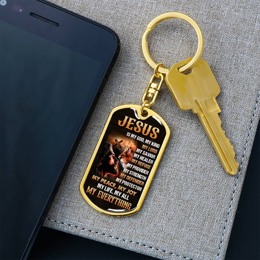 Inspirational - Jesus Is - Dog Tag Keychain - The Shoppers Outlet