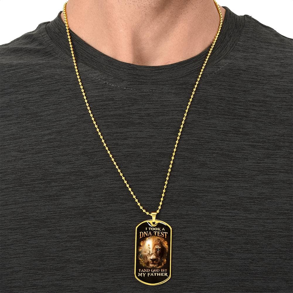Inspirational - I Took A DNA Test And God Is My Father - Dog Tag Necklace - The Shoppers Outlet