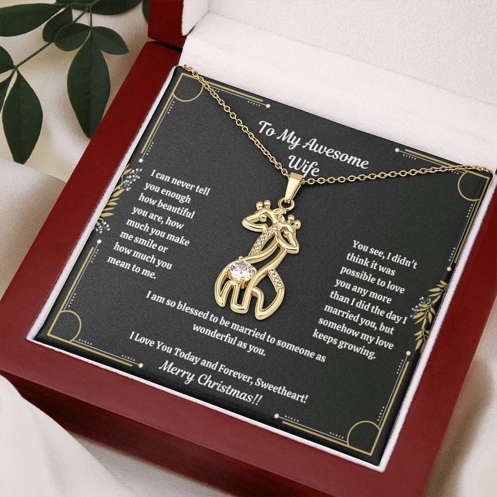 Gift For Wife - I Can Never You Enough - Giraffe Necklace - The Shoppers Outlet
