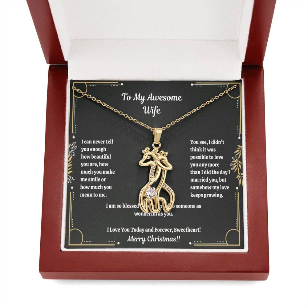 Gift For Wife - I Can Never You Enough - Giraffe Necklace - The Shoppers Outlet