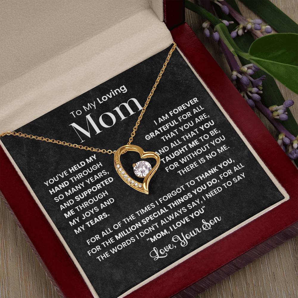 Gift For Mom - To My Loving Mom - Forever Love Heart Necklaces