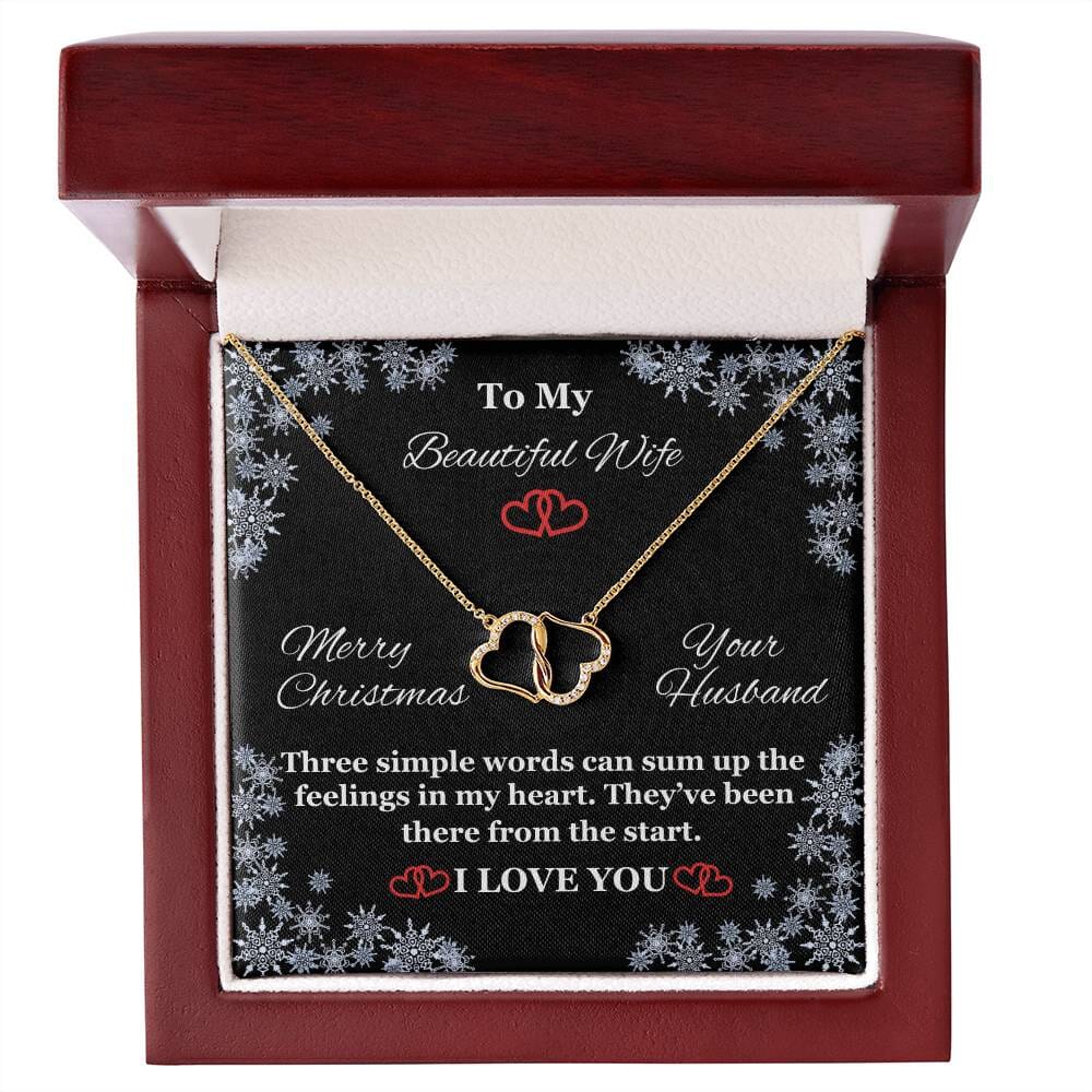 Wife - I Love You - Three Simple Words - Merry Christmas - Everlasting Love Necklace - The Shoppers Outlet