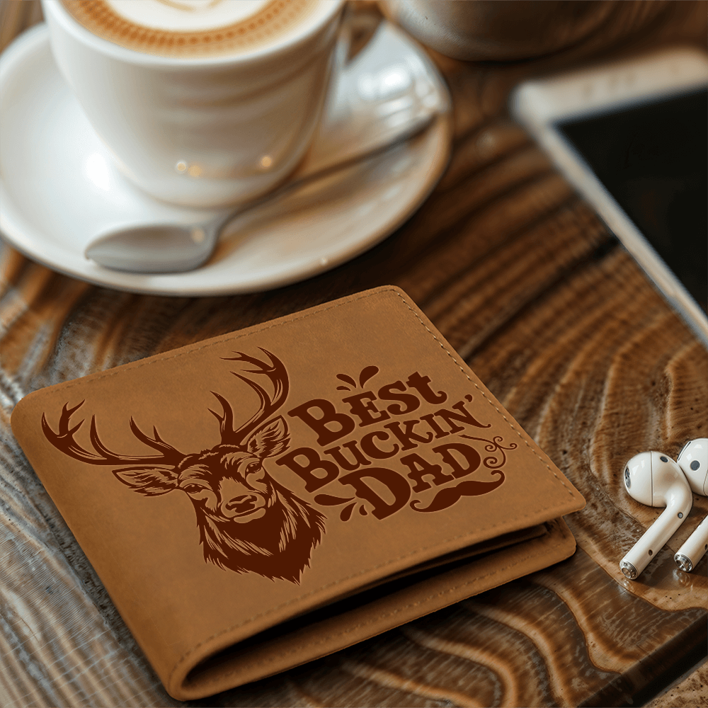 "Graphic Leather Wallet -Best Buckin Dad" - The Shoppers Outlet
