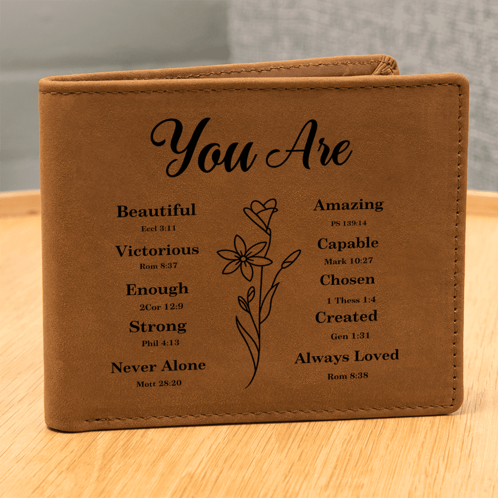 Graphic Leather Wallet - You Are - Bible Verses - The Shoppers Outlet