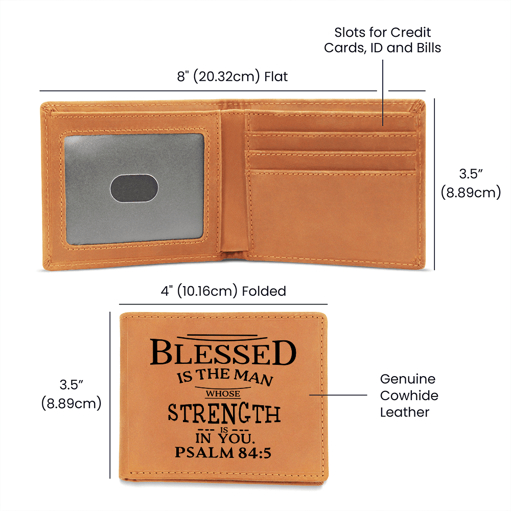 Graphic Leather Wallet - PSALM 84:5 - Bible Verse - The Shoppers Outlet