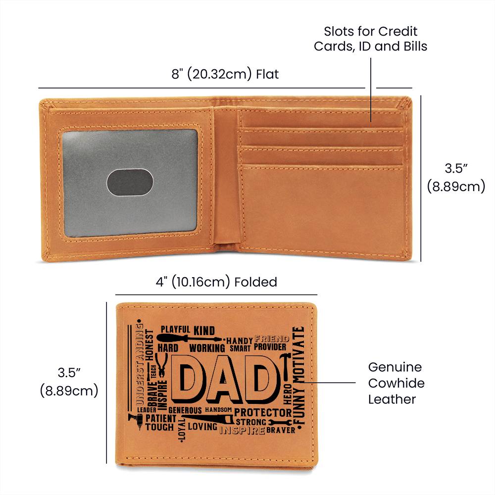 Graphic Leather Wallet - Dad Elements - The Shoppers Outlet
