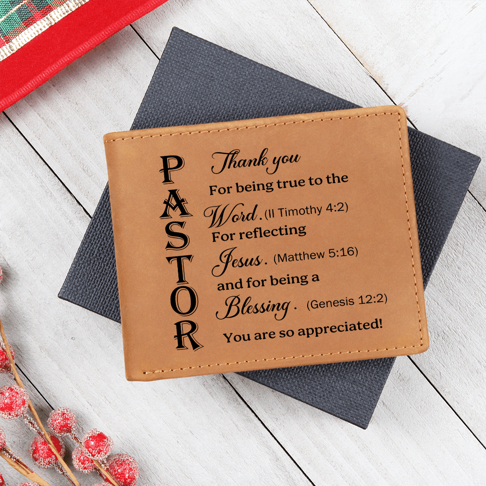 Graphic Leather Wallet - Pastor - You Are So Appreciated - Bible Verses - The Shoppers Outlet