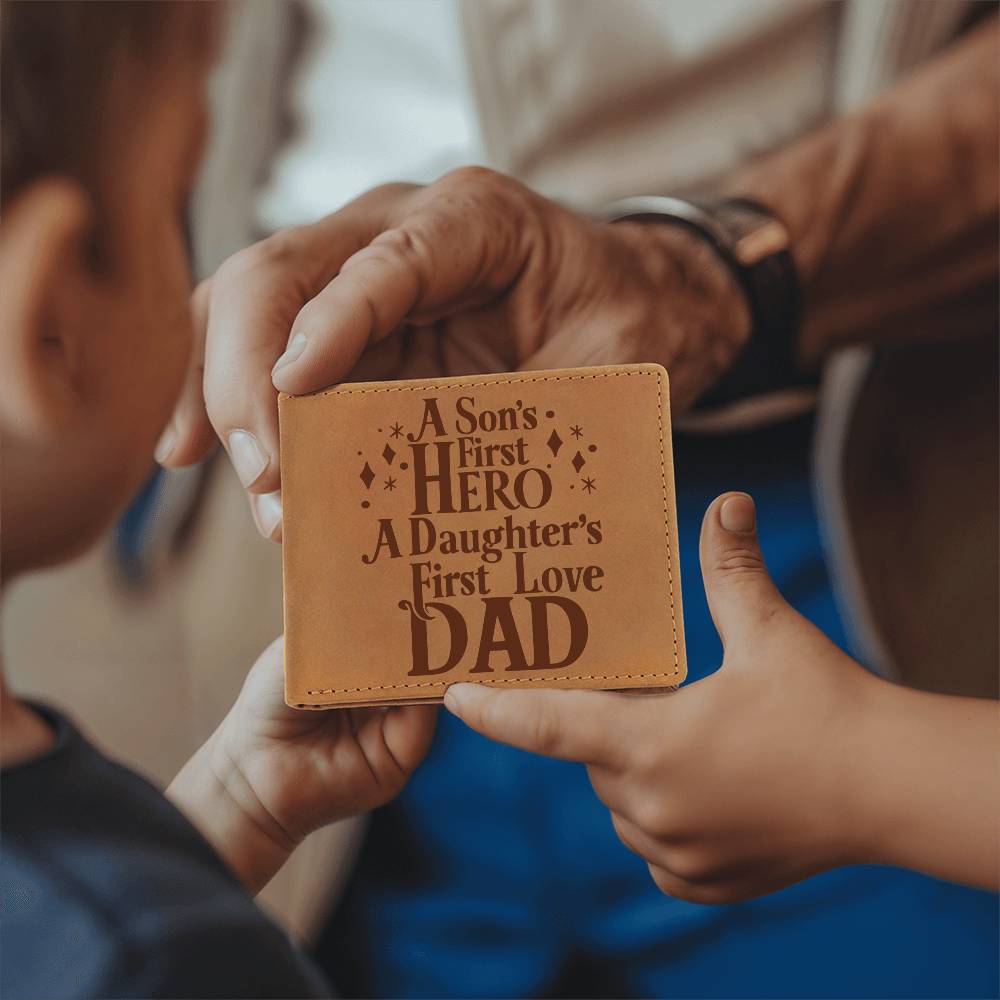 Graphic Leather Wallet - Gift For Dad - From Daughter- Son - The Shoppers Outlet