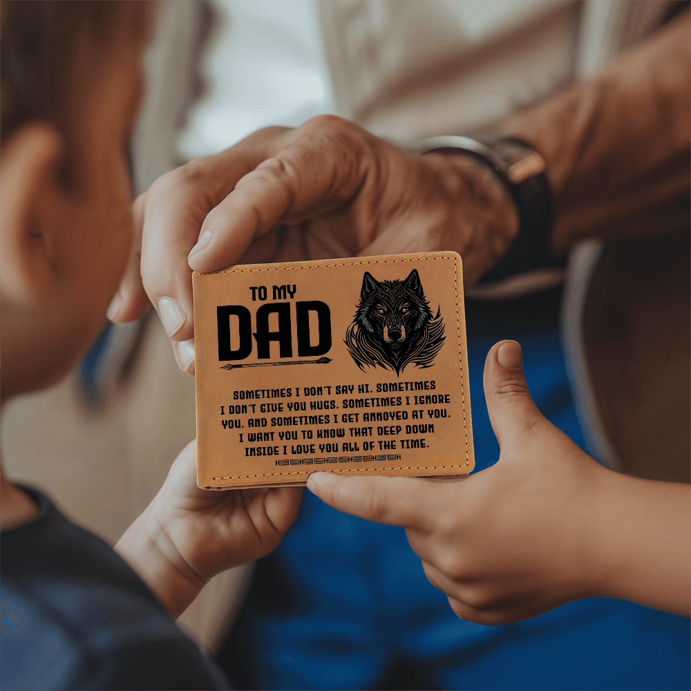 "Graphic Leather Wallet - Dad - I Love You All The Time" - The Shoppers Outlet