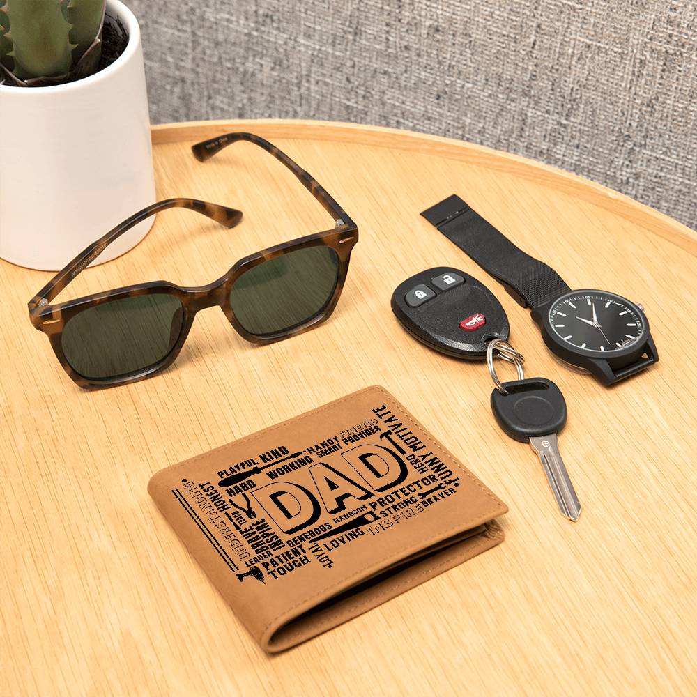 Graphic Leather Wallet - Dad Elements - The Shoppers Outlet