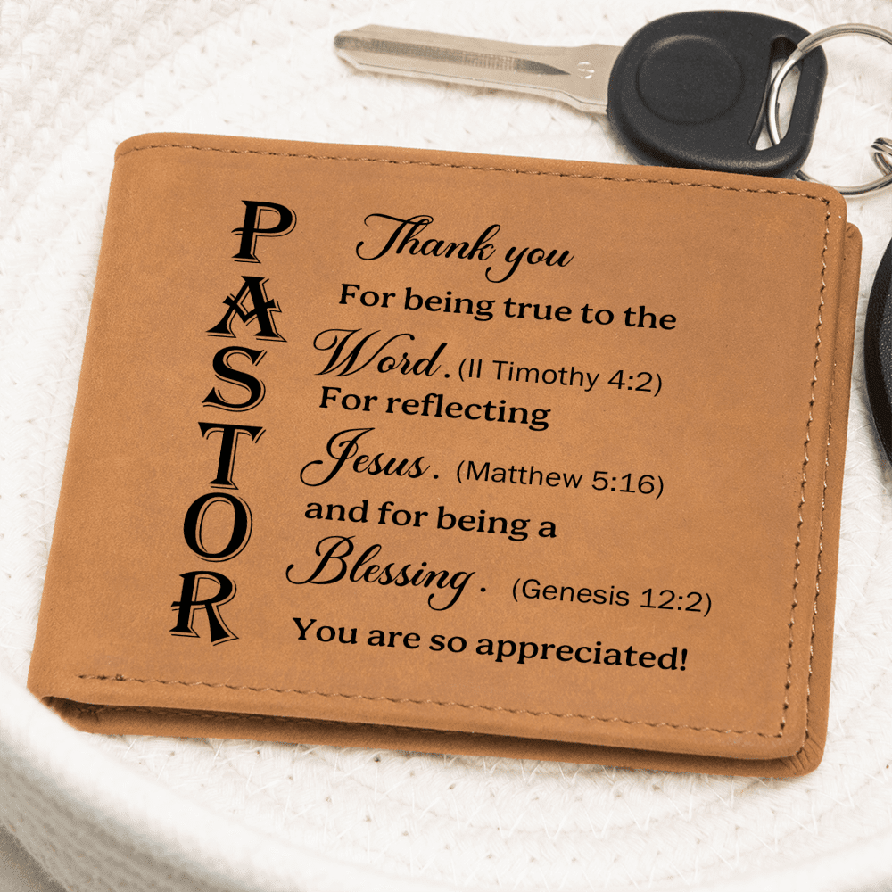Graphic Leather Wallet - Pastor - You Are So Appreciated - Bible Verses - The Shoppers Outlet