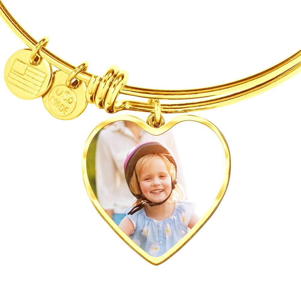 Buyer Photo Upload Heart Pendant Bangle - The Shoppers Outlet