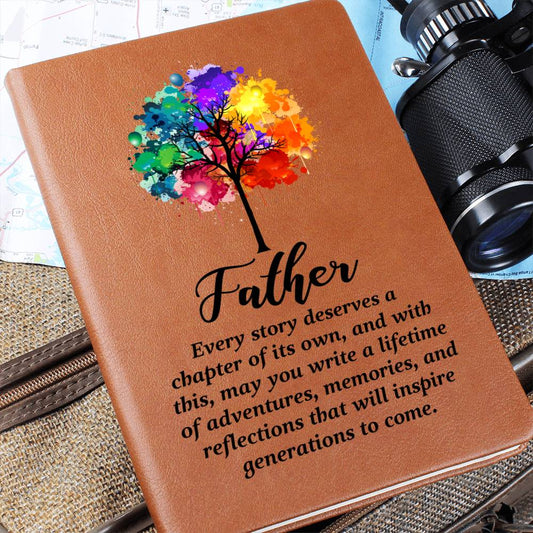 Graphic Leather Journal - Father - Every Story Deserves A Chapter Of Its Own