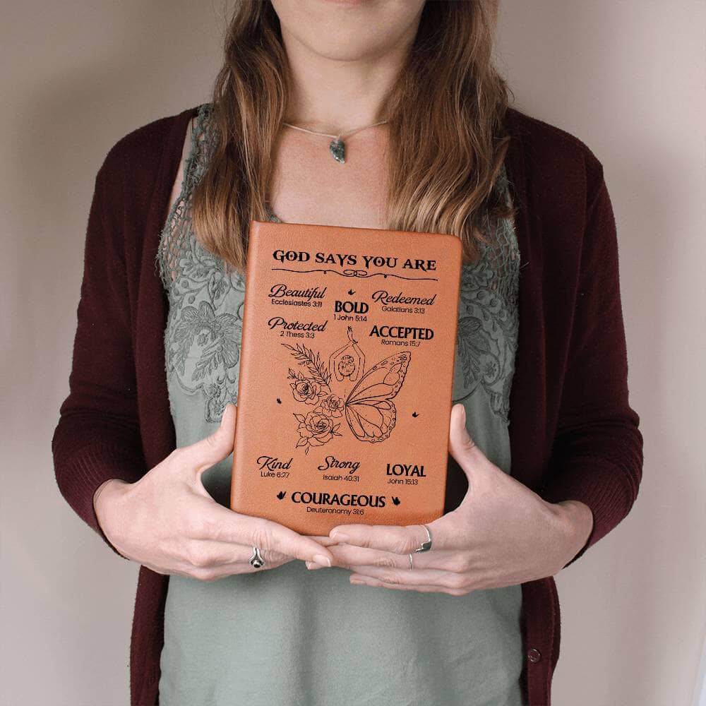 Graphic Leather Journal - God Says You Are - The Shoppers Outlet