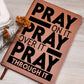 Graphic Leather Journal - Pray On It - Pray Over It - Pray Through It - The Shoppers Outlet