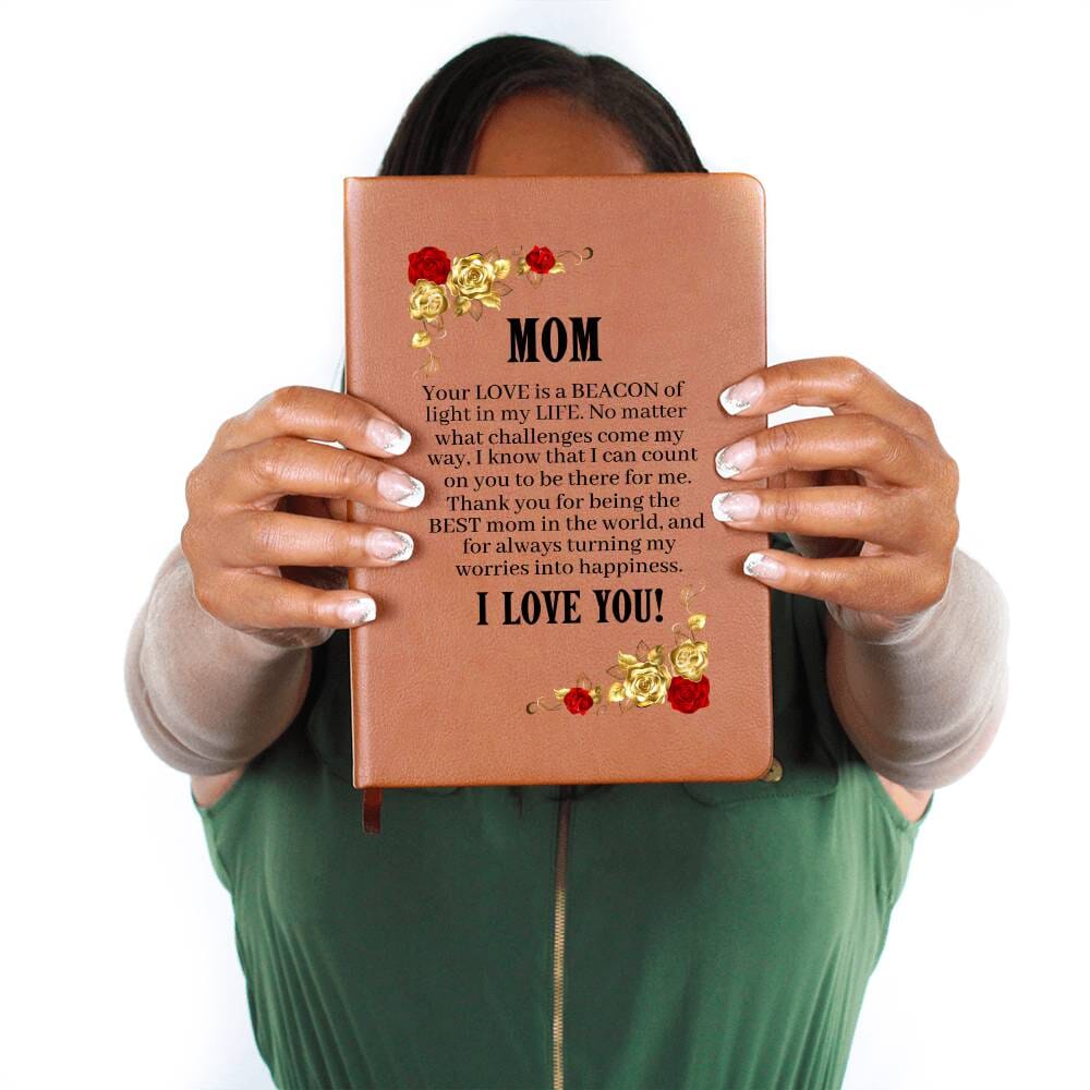 Graphic Leather Journal - Mom - Your Love Is A Beacon Of Light - The Shoppers Outlet