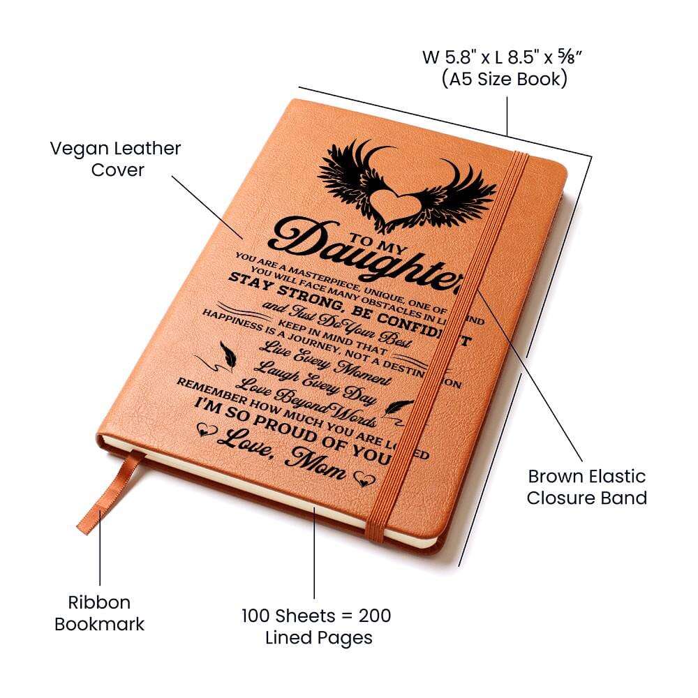 Graphic Leather Journal - Gift For Daughter - You Are A Masterpiece - Love Mom - The Shoppers Outlet