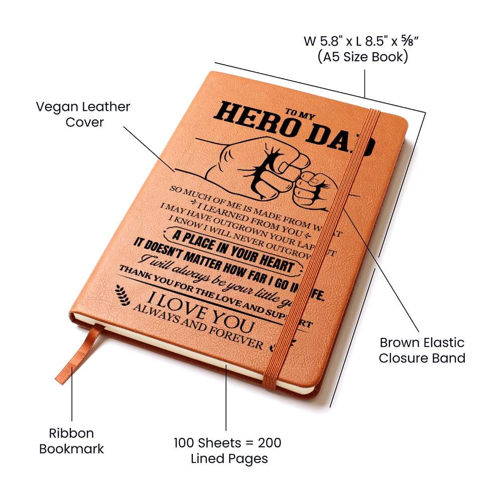 Graphic Leather Journal - My Hero Dad - The Shoppers Outlet
