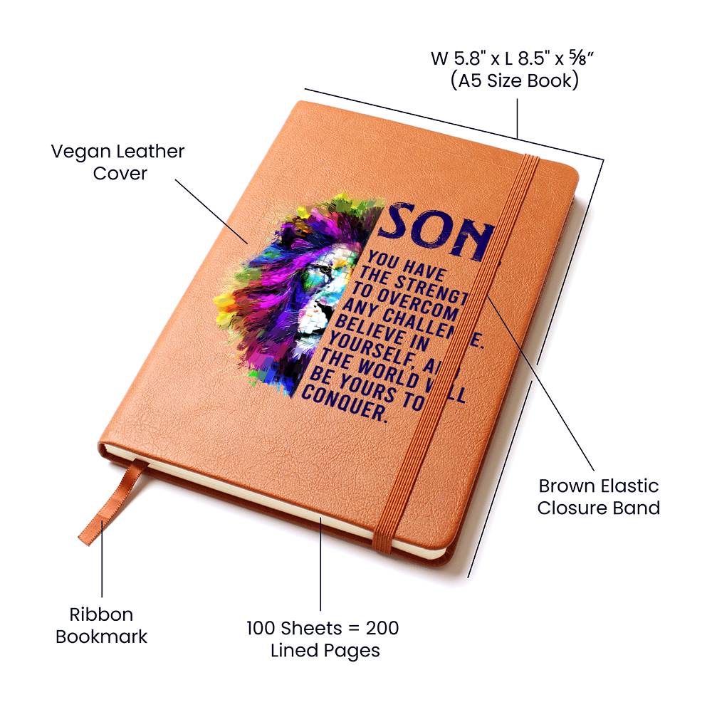 Graphic Leather Journal - Son - You Have The Strength - The Shoppers Outlet