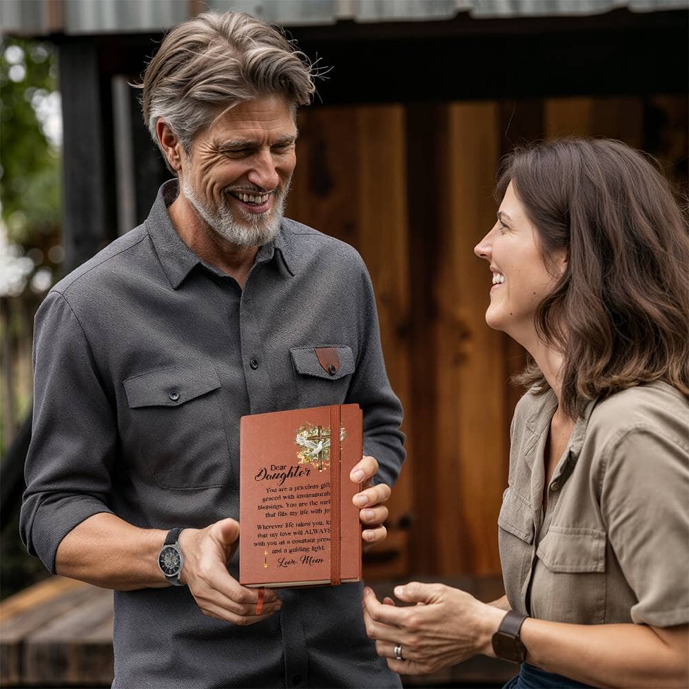 Graphic Leather Journal - Dear Daughter - You Are A Priceless Gift - The Shoppers Outlet