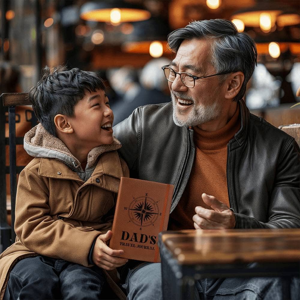 Graphic Leather Journal - Dad's Travel Journal - The Shoppers Outlet