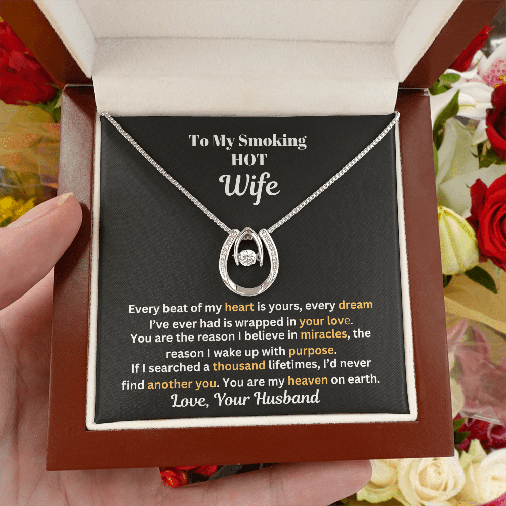 Gift For Wife - Anniversary Gift - Birthday Gift - You Are My Heaven - Lucky In Love Necklace - The Shoppers Outlet