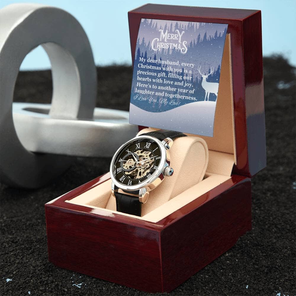 Gift For Husband - My Dear Husband - Merry Christmas - Men's Open Watch - The Shoppers Outlet