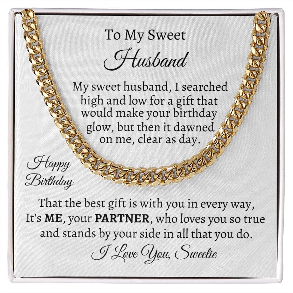 Gift For Husband - Happy Birthday - Cuban Link Chain Necklaces - The Shoppers Outlet