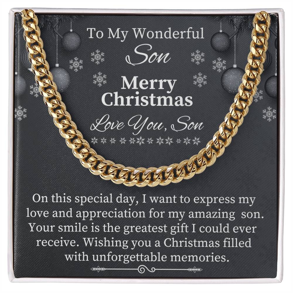 Gift For Son - On This Special Day - Merry Christmas - Cuban Link Chains Necklaces - The Shoppers Outlet
