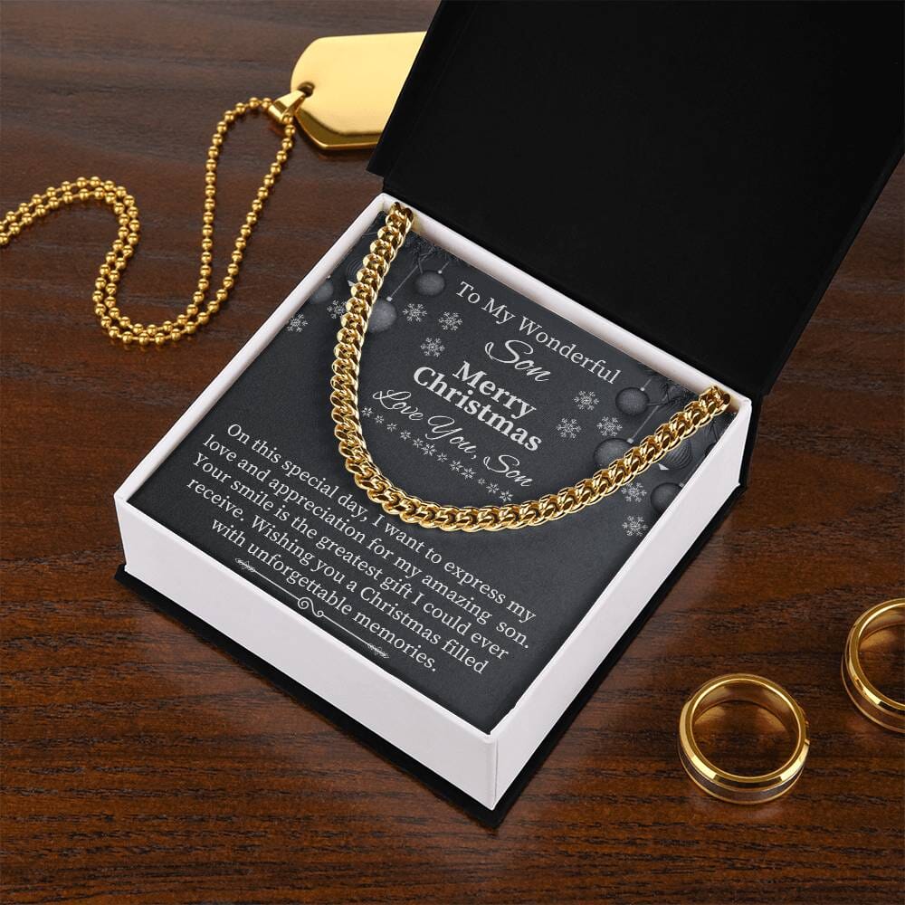 Gift For Son - On This Special Day - Merry Christmas - Cuban Link Chains Necklaces - The Shoppers Outlet