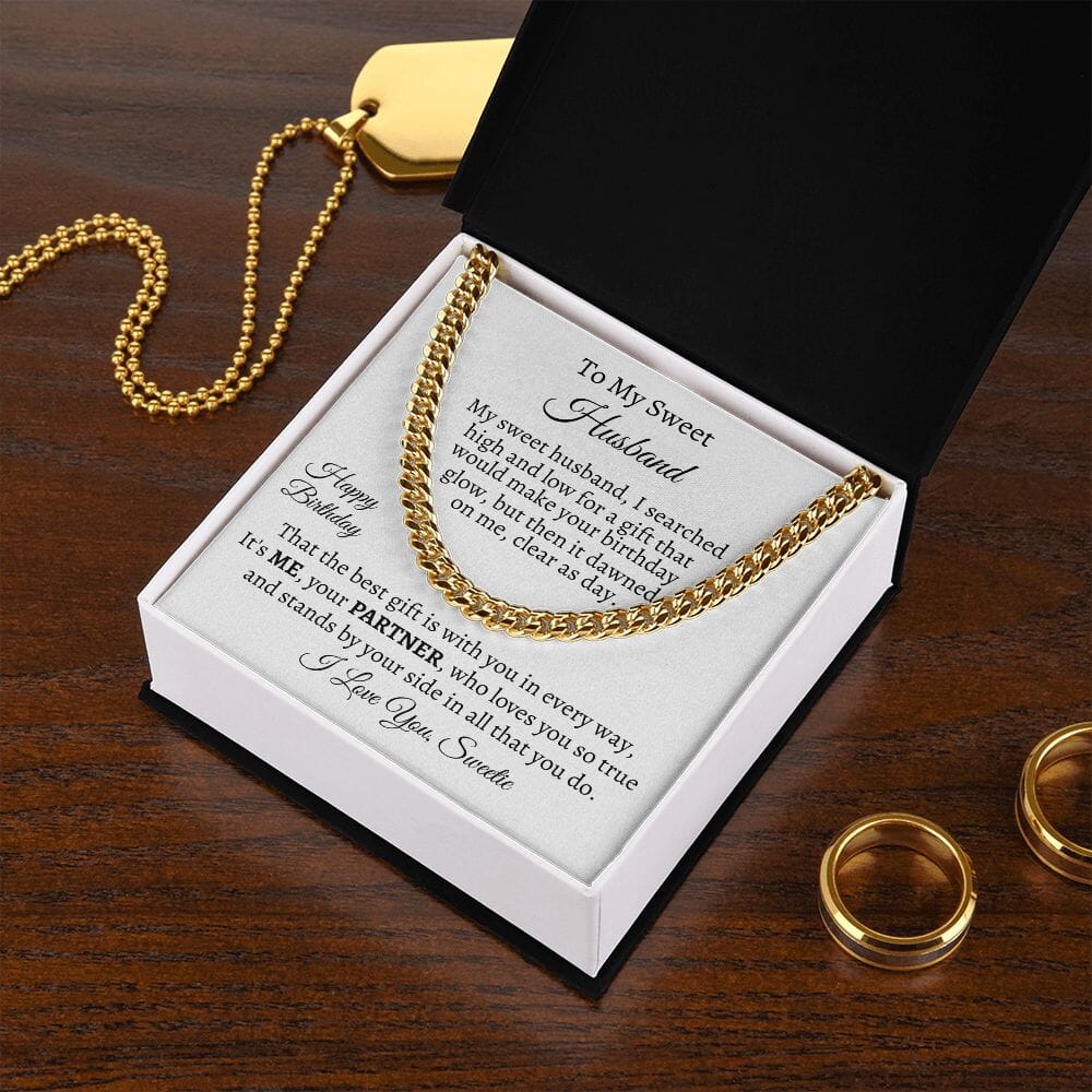 Gift For Husband - Happy Birthday - Cuban Link Chain Necklaces - The Shoppers Outlet