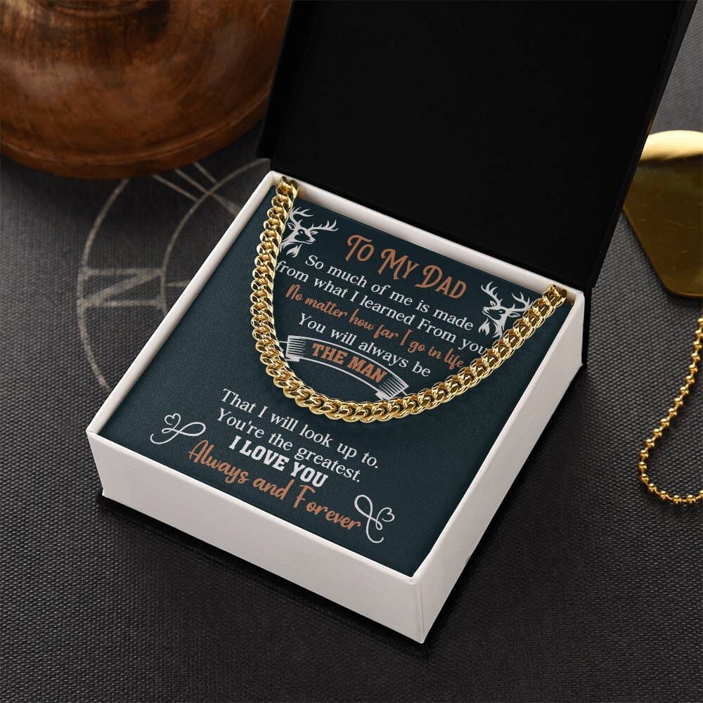 Gift For Dad - You Will Always Be The Man - Cuban Link Chain Necklaces - The Shoppers Outlet