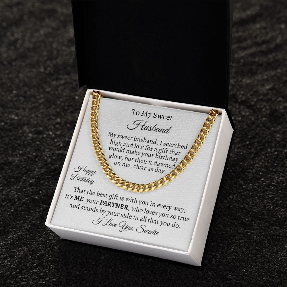 Gift For Husband - Happy Birthday - Cuban Link Chain Necklaces - The Shoppers Outlet