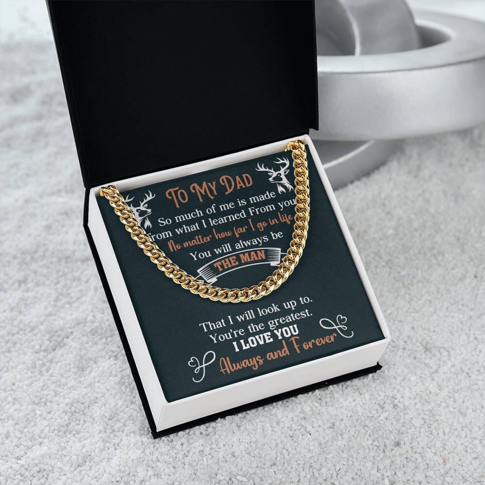 Gift For Dad - You Will Always Be The Man - Cuban Link Chain Necklaces - The Shoppers Outlet
