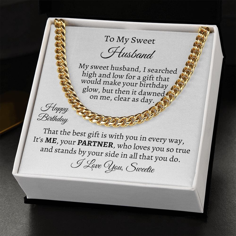 Gift For Husband - Happy Birthday - Cuban Link Chain Necklaces - The Shoppers Outlet