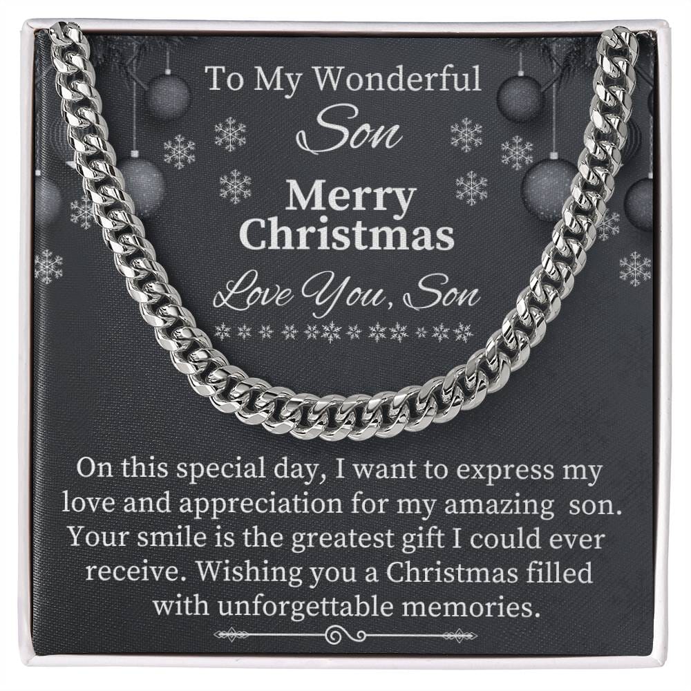 Gift For Son - On This Special Day - Merry Christmas - Cuban Link Chains Necklaces - The Shoppers Outlet