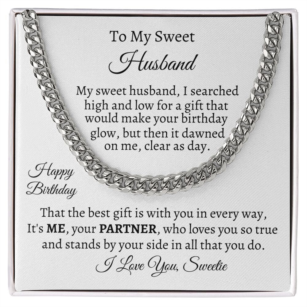 Gift For Husband - Happy Birthday - Cuban Link Chain Necklaces - The Shoppers Outlet