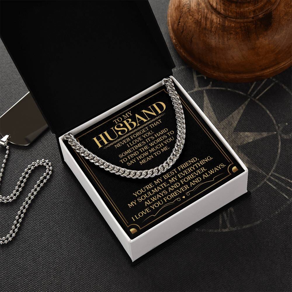 Gift For Husband - Never Forget That I Love You - Cuban Link Chain Necklaces - The Shoppers Outlet