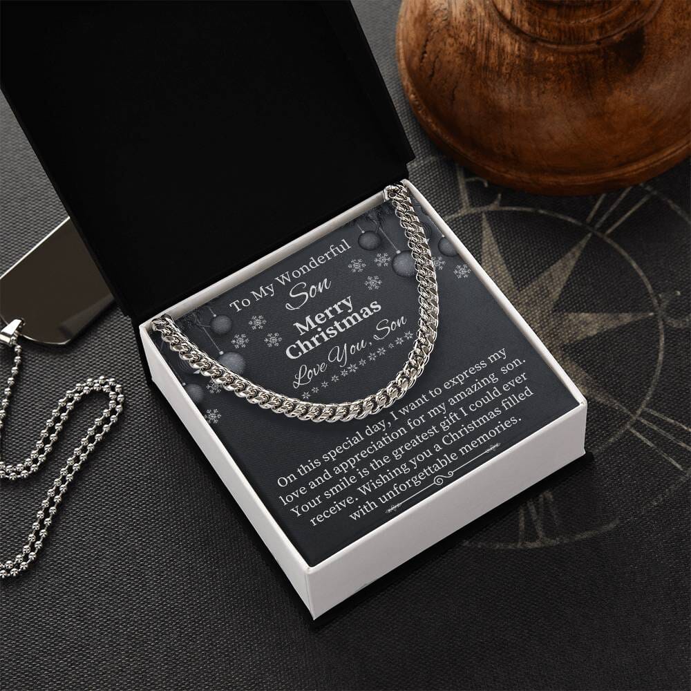 Gift For Son - On This Special Day - Merry Christmas - Cuban Link Chains Necklaces - The Shoppers Outlet