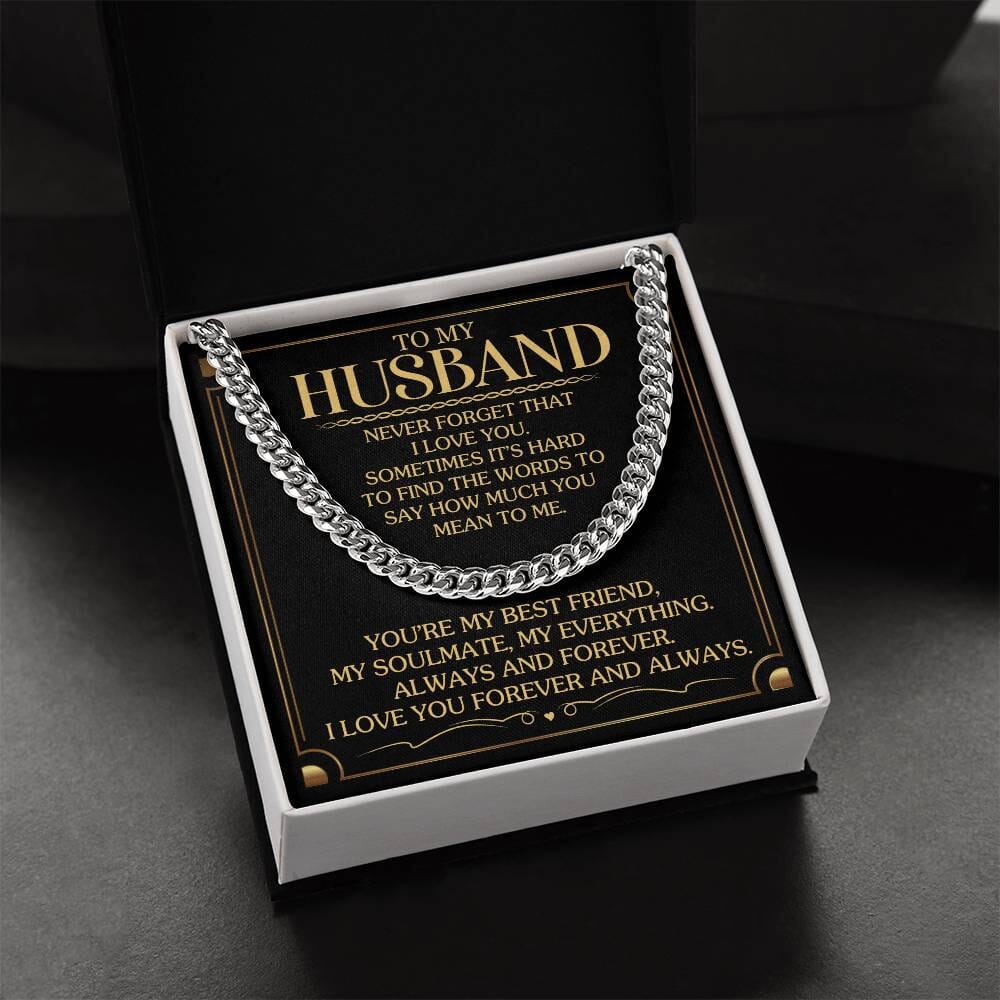 Gift For Husband - Never Forget That I Love You - Cuban Link Chain Necklaces - The Shoppers Outlet