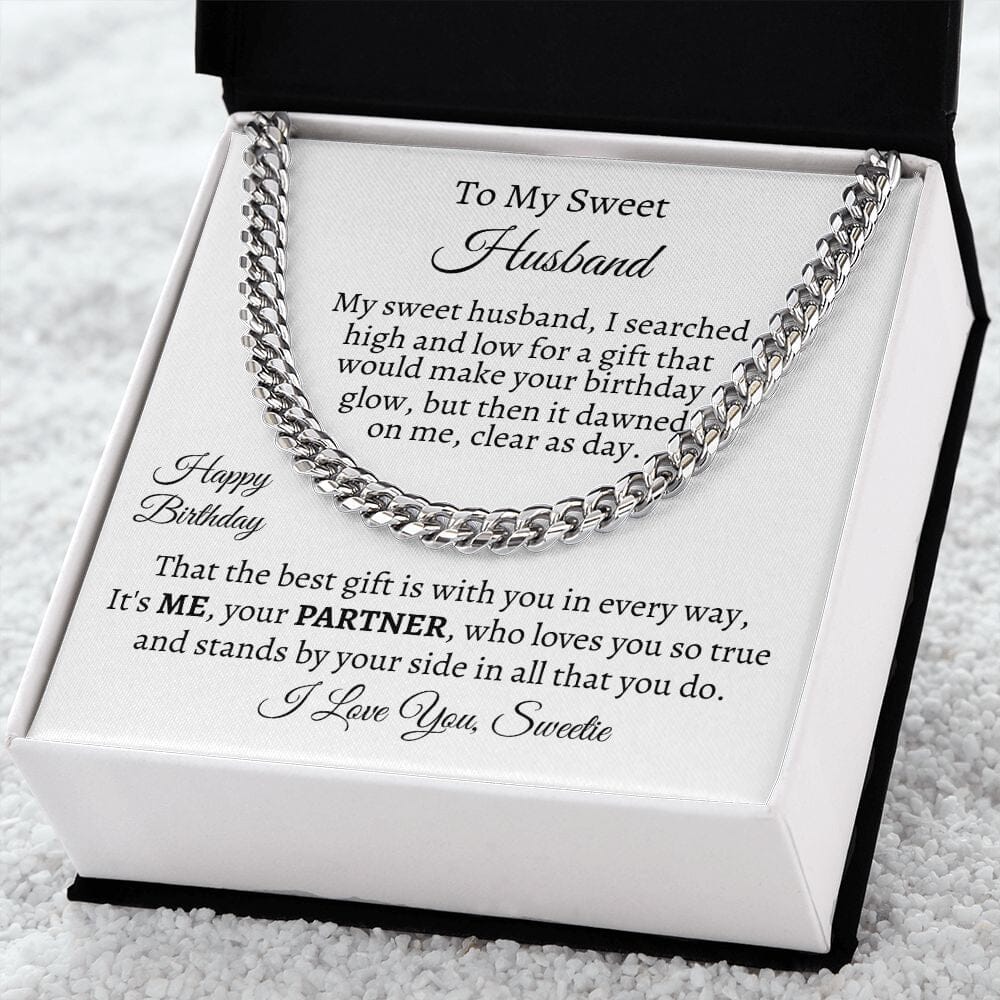 Gift For Husband - Happy Birthday - Cuban Link Chain Necklaces - The Shoppers Outlet