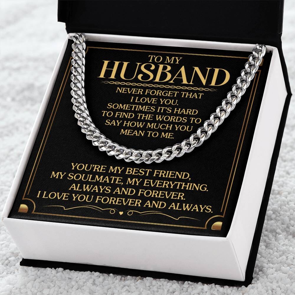 Gift For Husband - Never Forget That I Love You - Cuban Link Chain Necklaces - The Shoppers Outlet