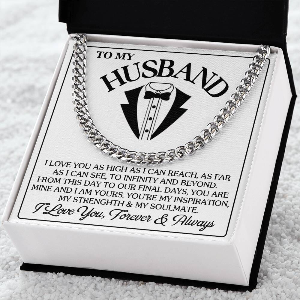 Gift For Husband - I Love You As High As I Can Reach - Cuban Link Chain Necklaces - The Shoppers Outlet