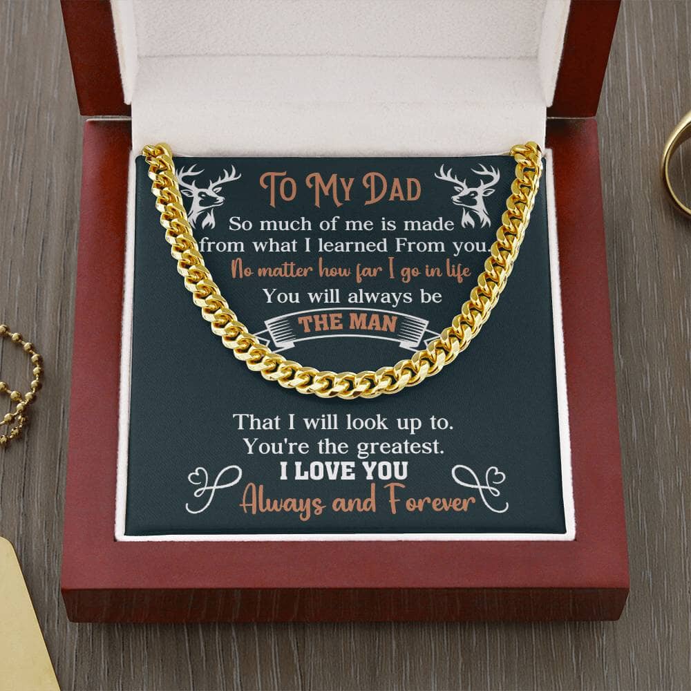 Gift For Dad - You Will Always Be The Man - Cuban Link Chain Necklaces - The Shoppers Outlet