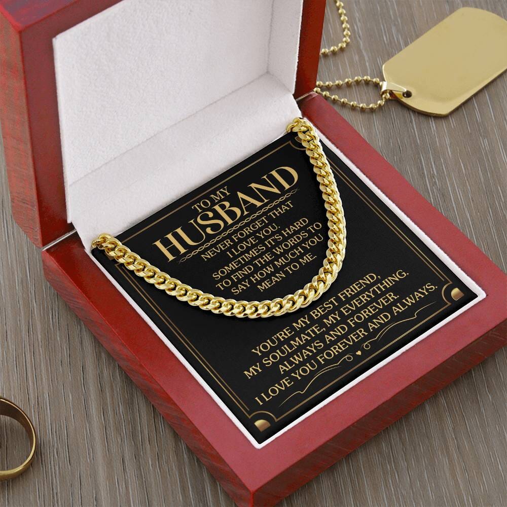 Gift For Husband - Never Forget That I Love You - Cuban Link Chain Necklaces - The Shoppers Outlet