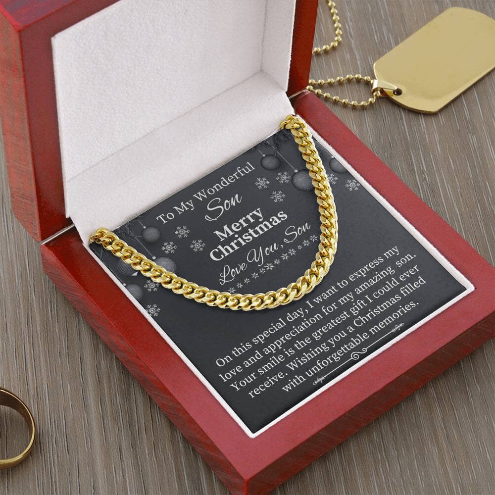 Gift For Son - On This Special Day - Merry Christmas - Cuban Link Chains Necklaces - The Shoppers Outlet