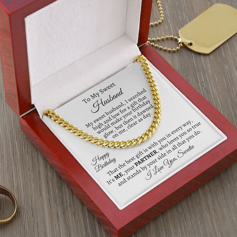 Gift For Husband - Happy Birthday - Cuban Link Chain Necklaces - The Shoppers Outlet